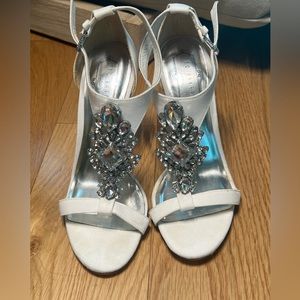 Size 37 Ted baker white rhinestone heels